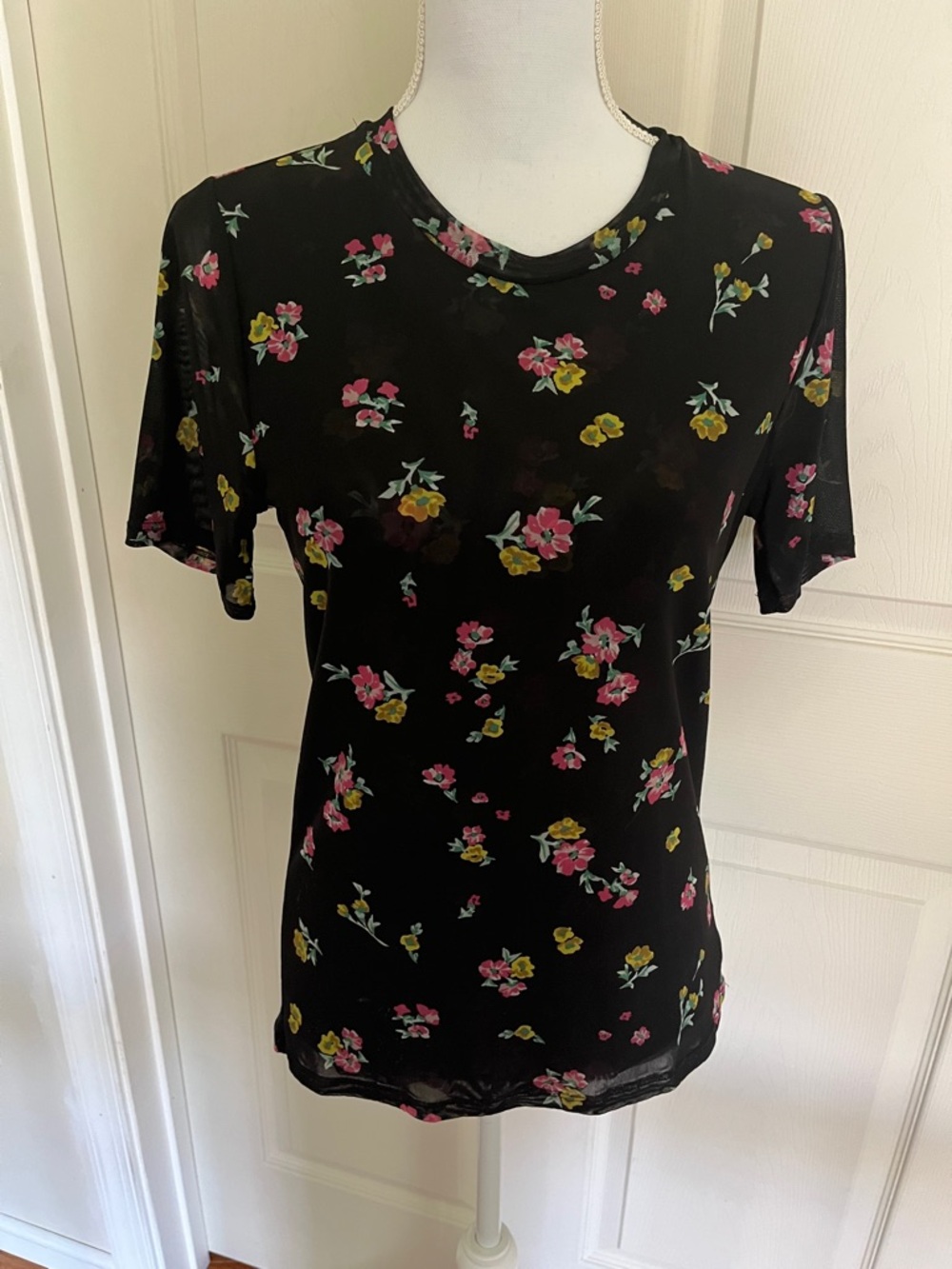 Johnny Was Jade floral  sheer top size S